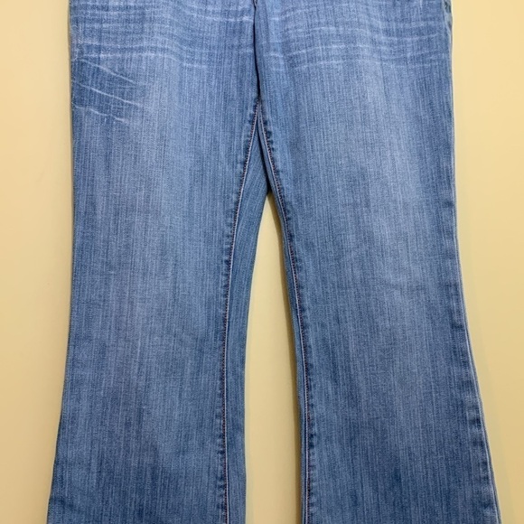 575 Denim Blue Denim Bootcut Distressed Ripped Frayed Low-rise 5 Pocket Jeans 28 - Picture 4 of 17